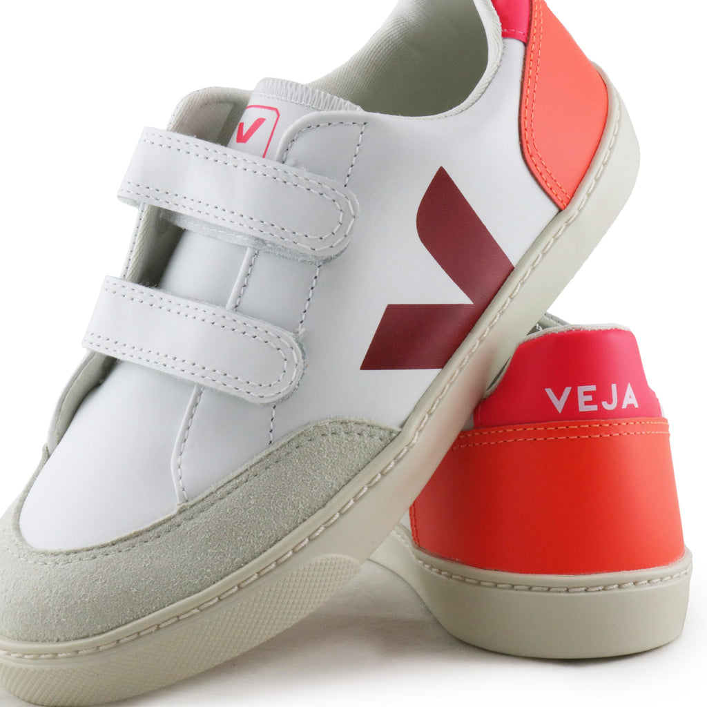 Deportiva burdeos/naranja con velcro V12VEL de Veja - V12VEL-388-6.jpg