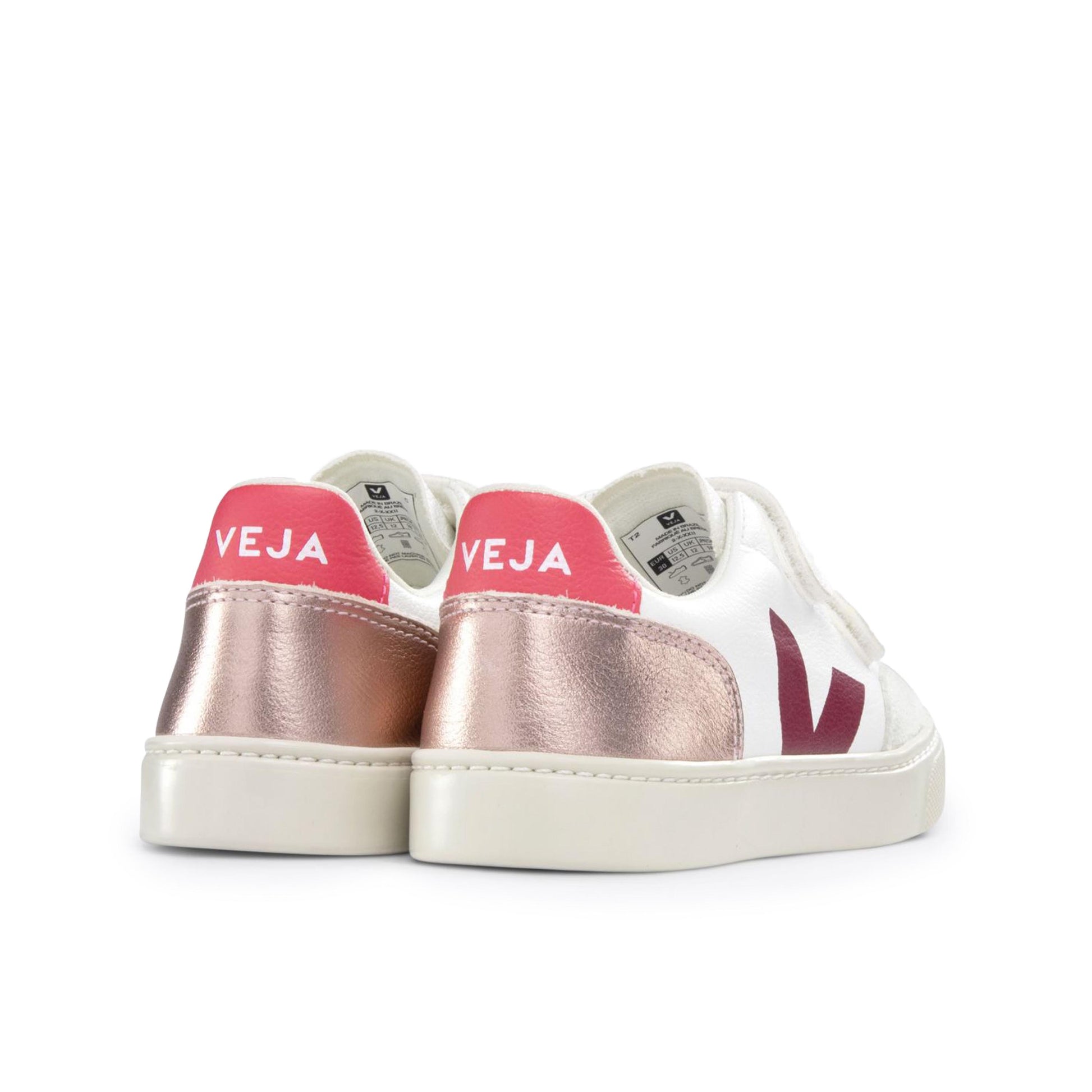 Deportiva blanco/fucsia/metal con velcro V12VEL de Veja - V12VEL-417-2.jpg