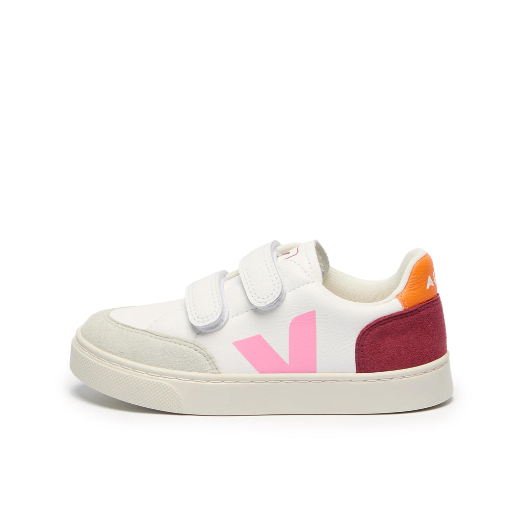 Deportiva blanco/rosa con velcro V12VEL de Veja