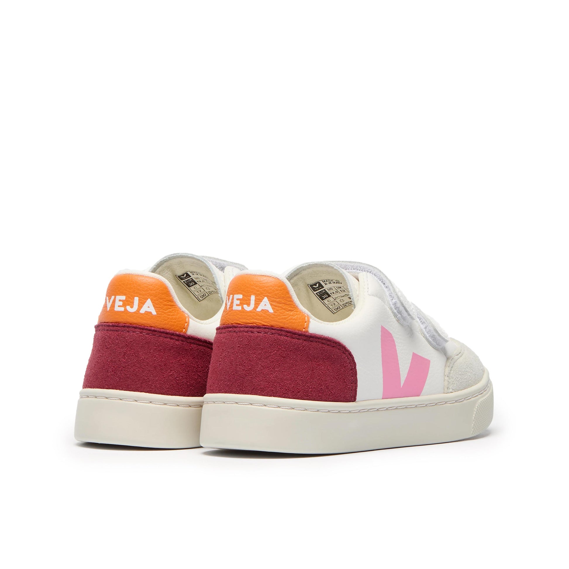 Deportiva blanco/rosa con velcro V12VEL de Veja