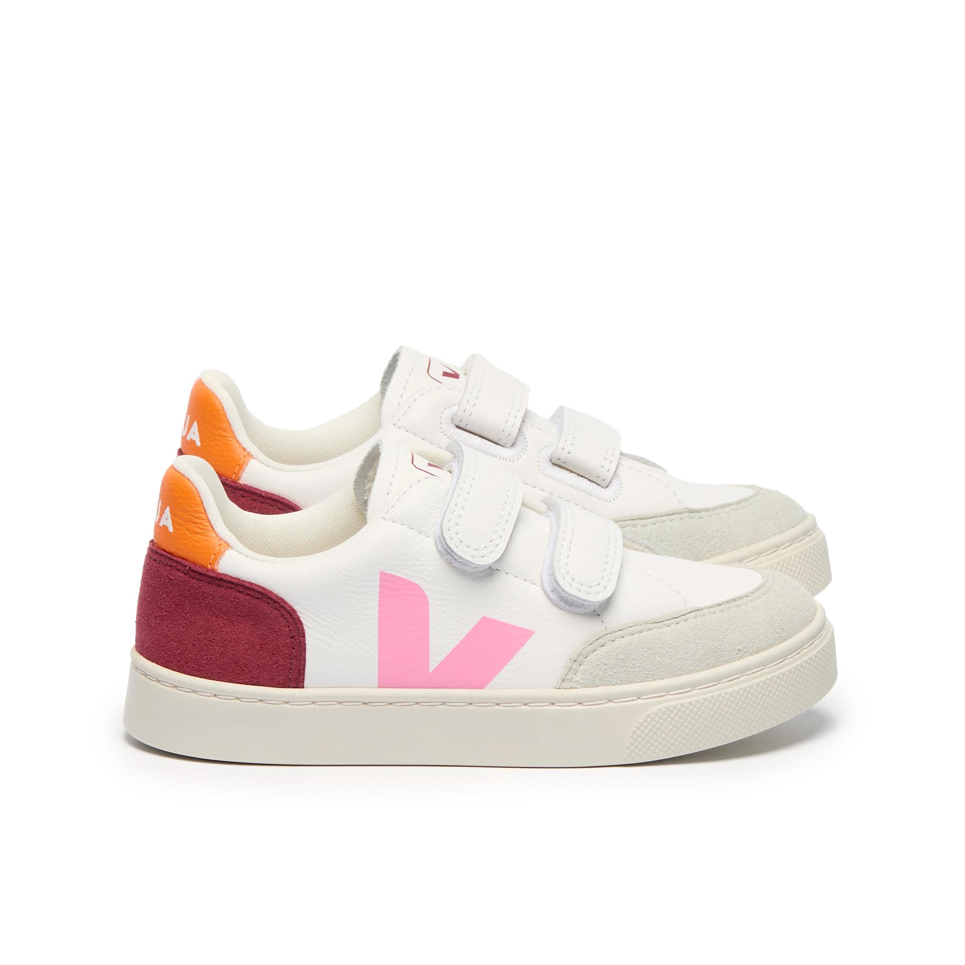 Deportiva blanco/rosa con velcro V12VEL de Veja