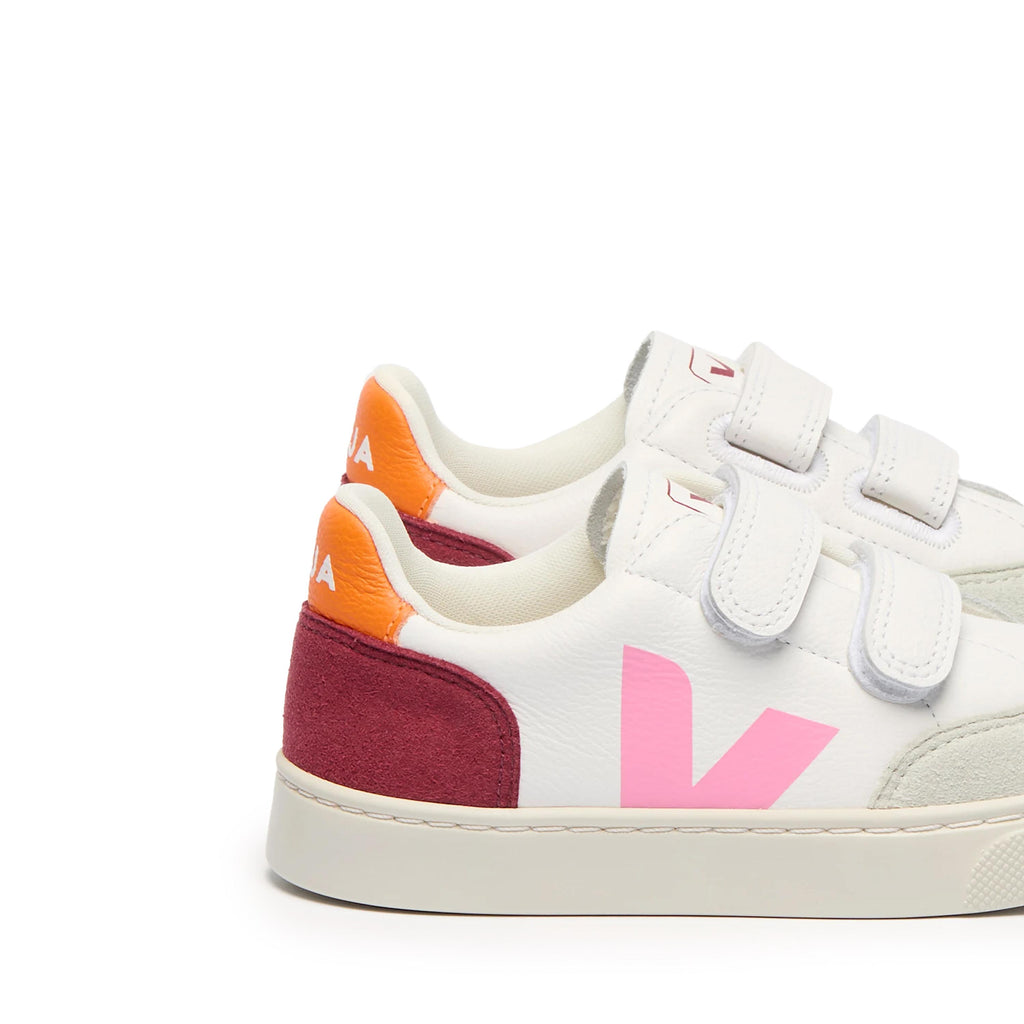 Deportiva blanco/rosa con velcro V12VEL de Veja