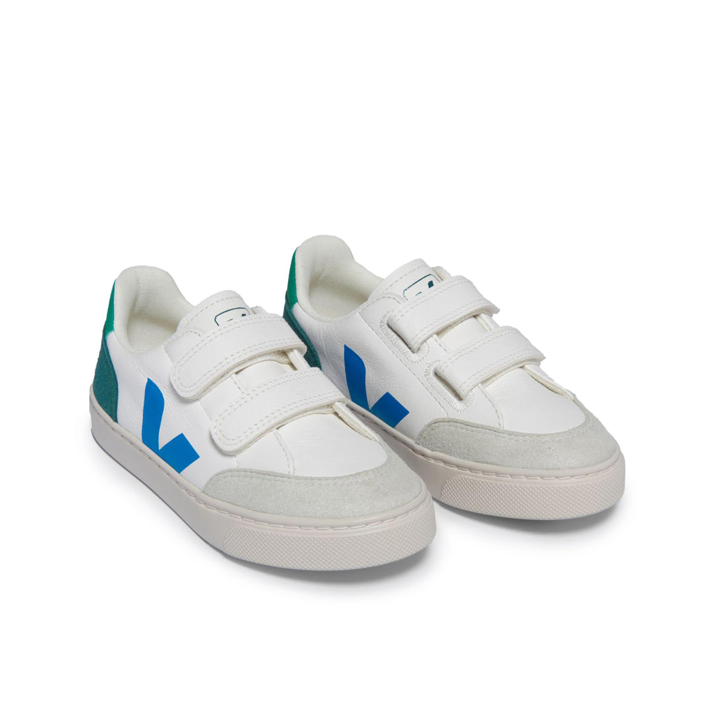 Deportiva blanco/azulón/verde con velcro V12VEL de Veja - V12VEL-562-3.jpg