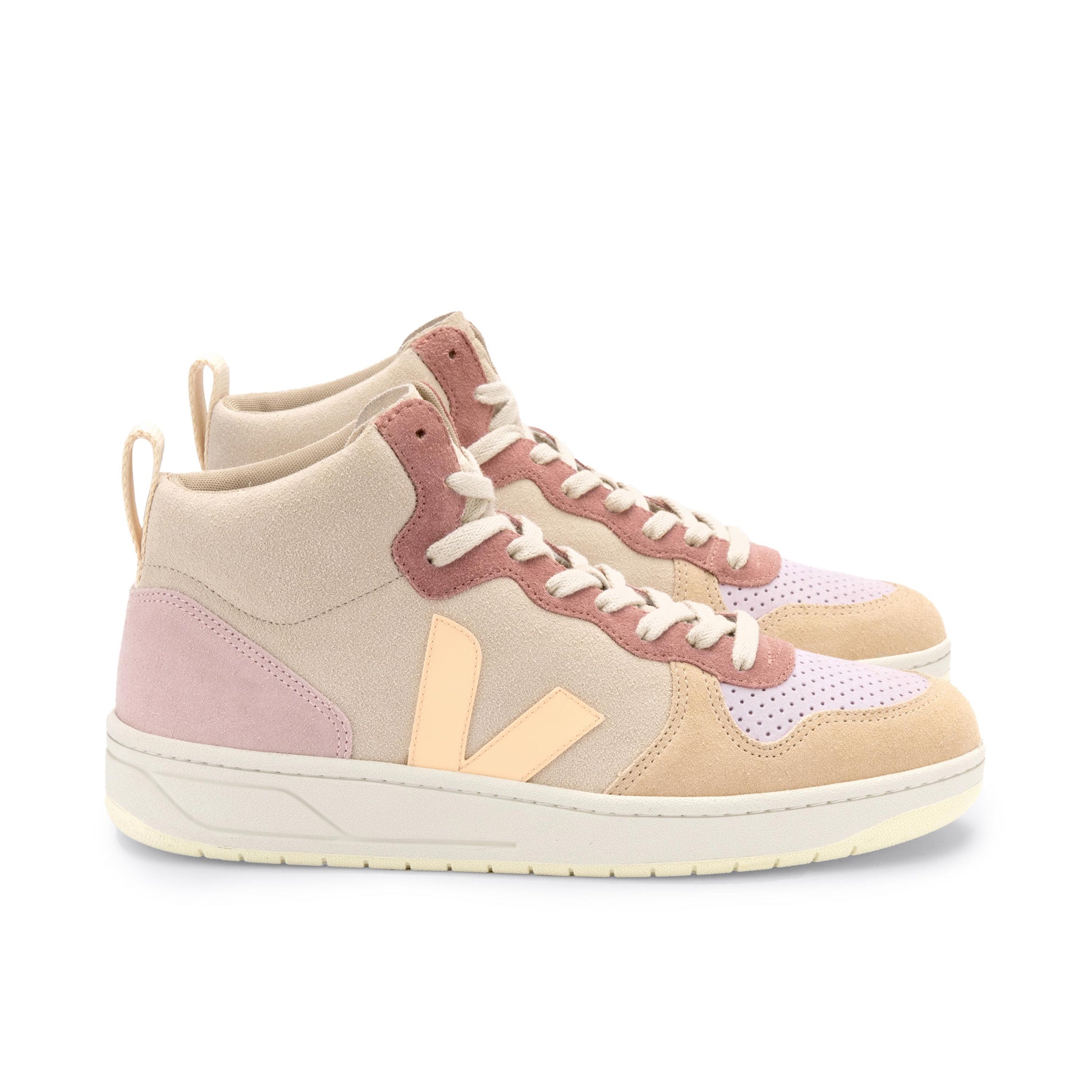 Deportiva melocotón/lila con cordón V15 de Veja - V15-483-5.jpg