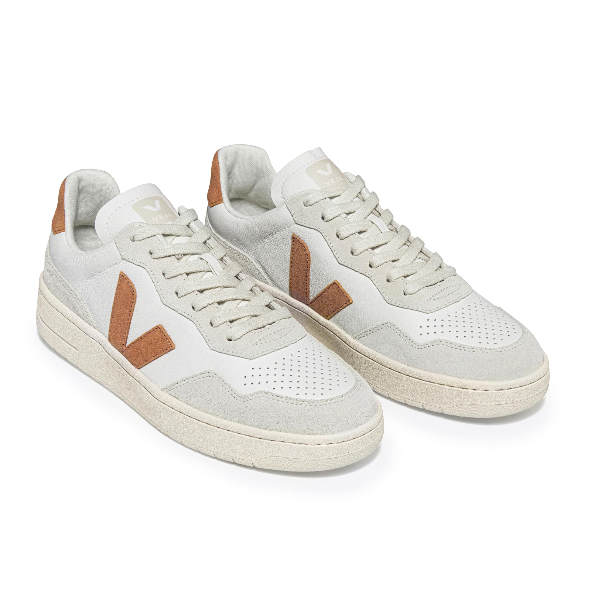 Deportiva blanco/umber con cordón V90 de Veja - V90-569-3.jpg