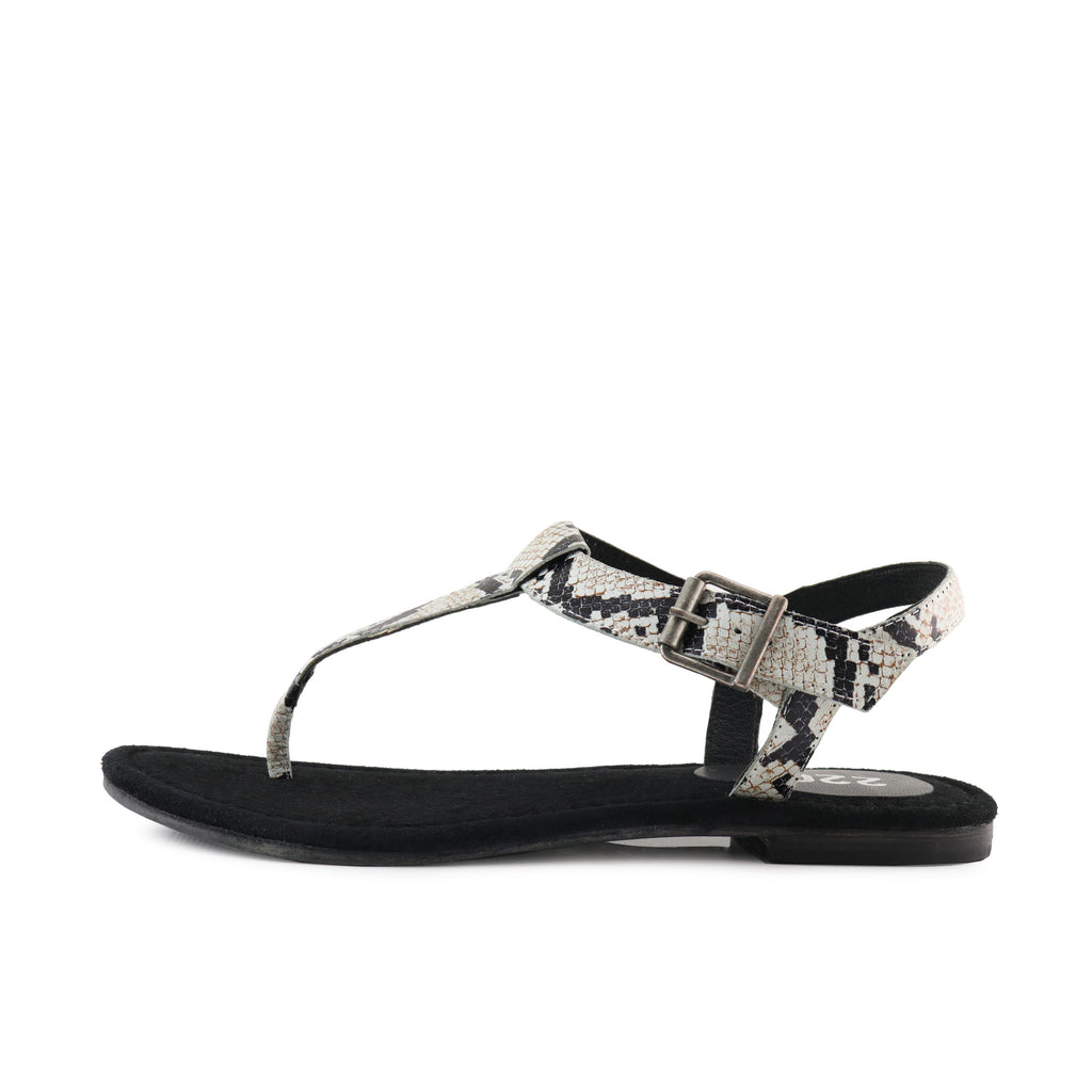 Sandalia plana negro/blanco con hebilla VENUS de 220V - VENUS-291-1.jpg