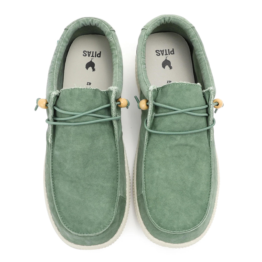 Zapatilla verde con cordón WP150W de Walk in Pitas - WP150W-14-6.jpg