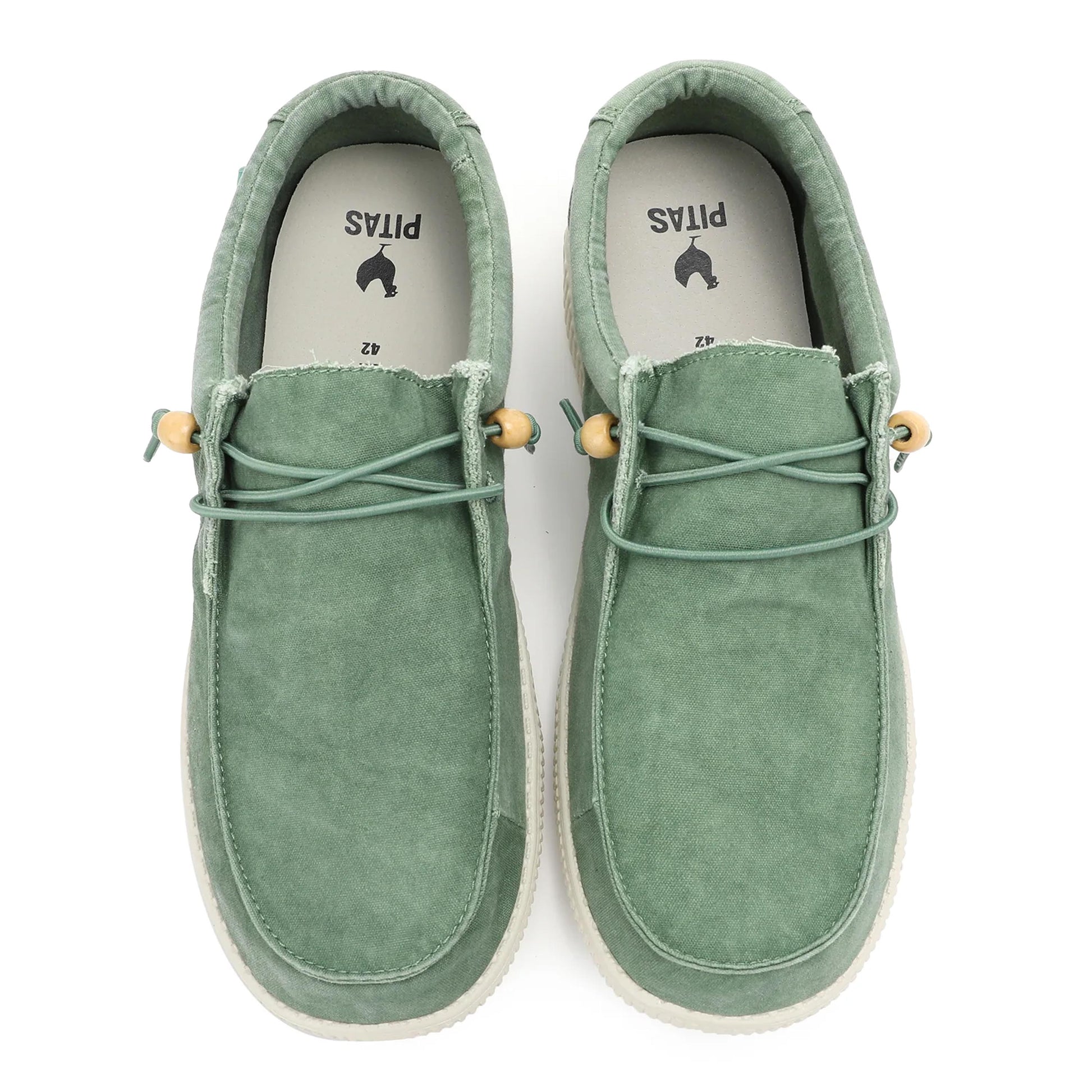 Zapatilla verde con cordón WP150W de Walk in Pitas - WP150W-14-6.jpg