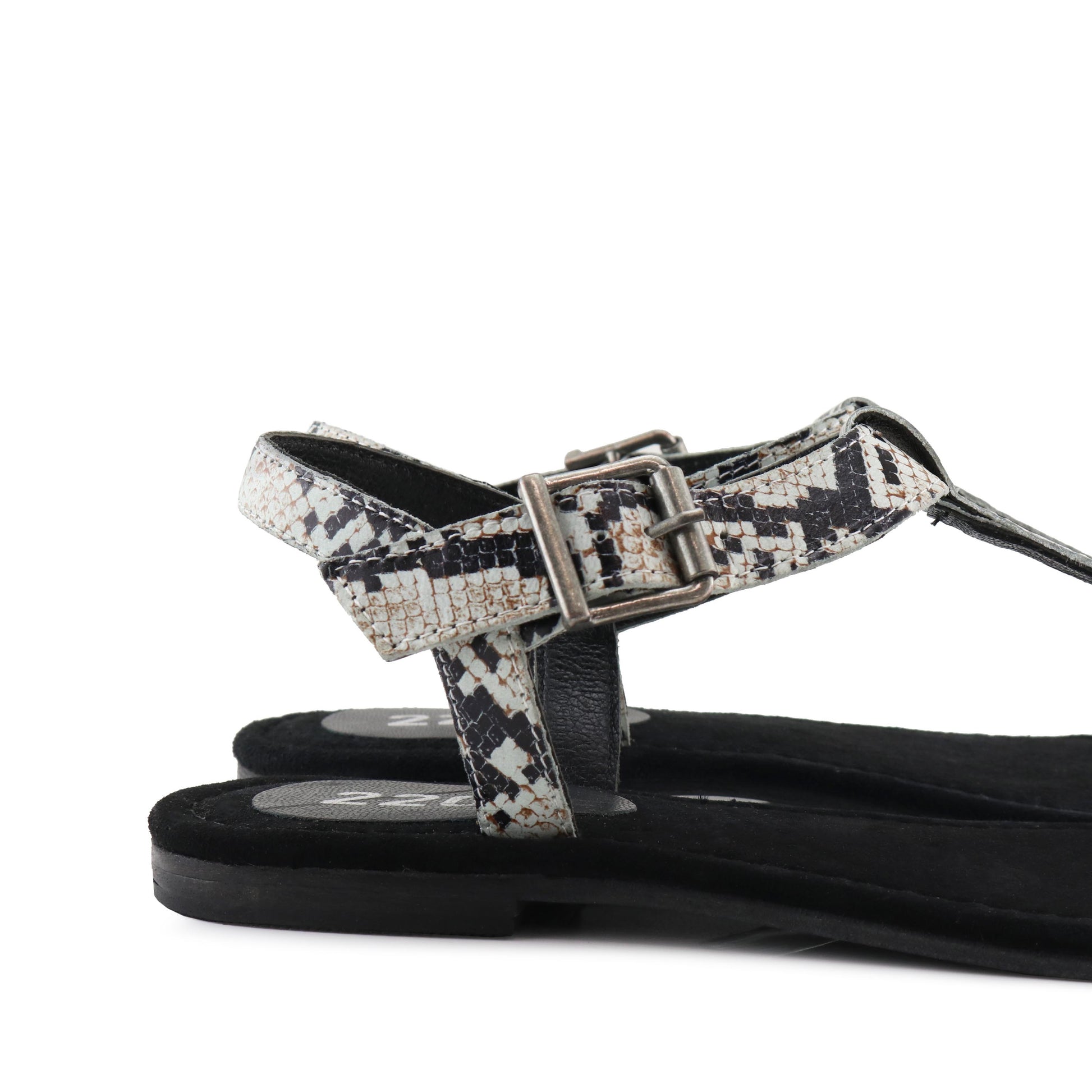 Sandalia plana negro/blanco con hebilla VENUS de 220V - VENUS-291-5.jpg