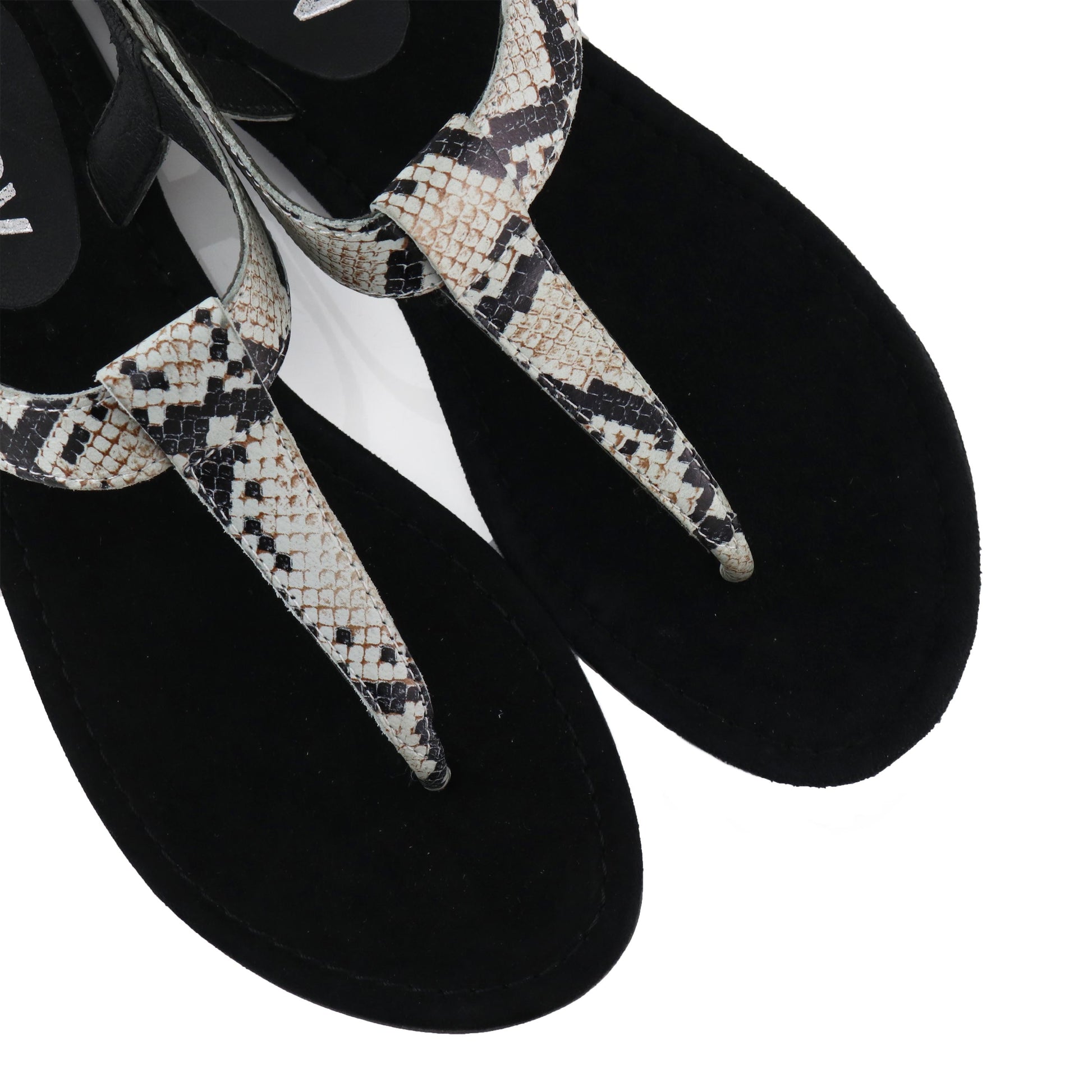 Sandalia plana negro/blanco con hebilla VENUS de 220V - VENUS-291-6.jpg