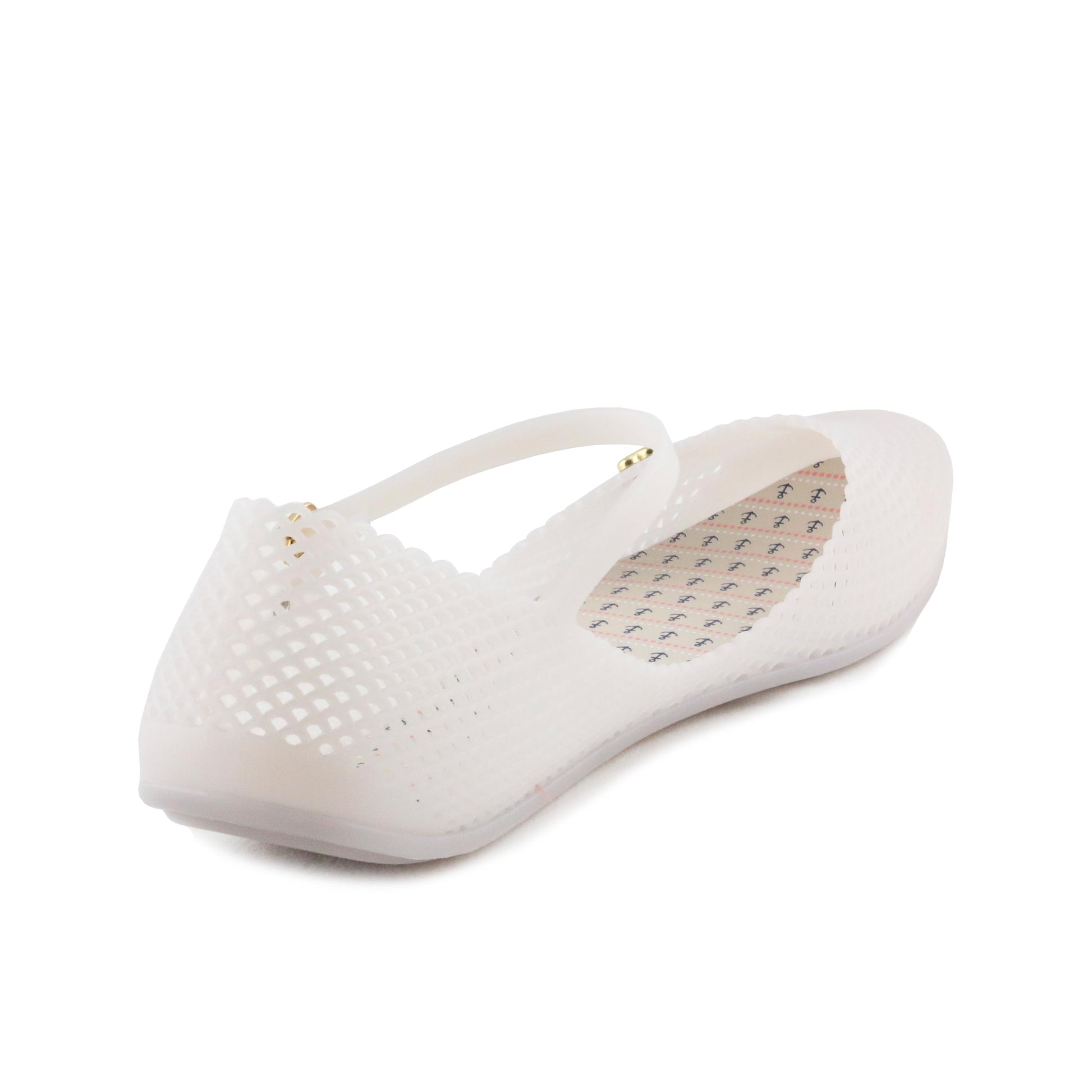 Bailarinas mesh transparentes blancas en tejido eco de red Bailarinas mesh transparentes blancas en tejido eco de red