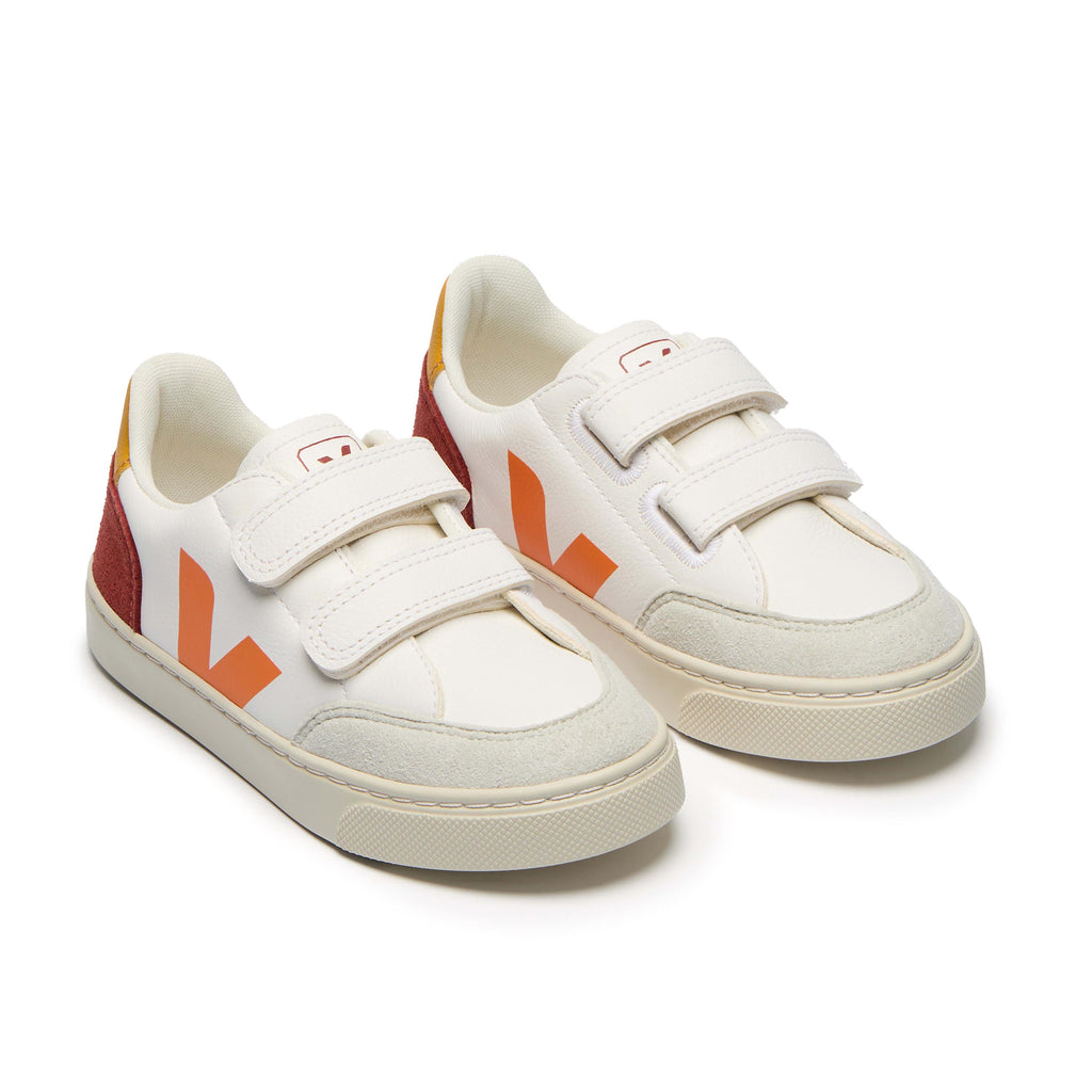 Deportiva blanco/naranja/burdeos con velcro V12VEL Veja - V12VEL-473-3.jpg