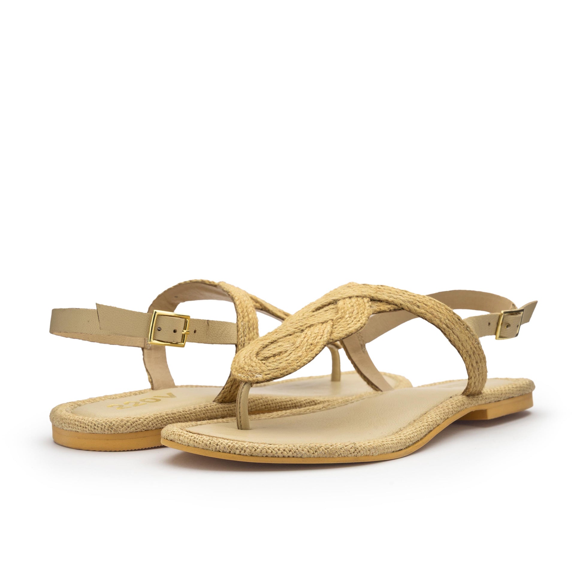 Sandalia plana natural con hebilla GAIA de 220V - GAIA-418-2.jpg