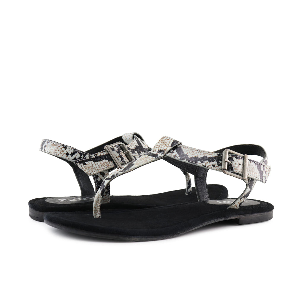 Sandalia plana negro/blanco con hebilla VENUS de 220V - VENUS-291-2.jpg