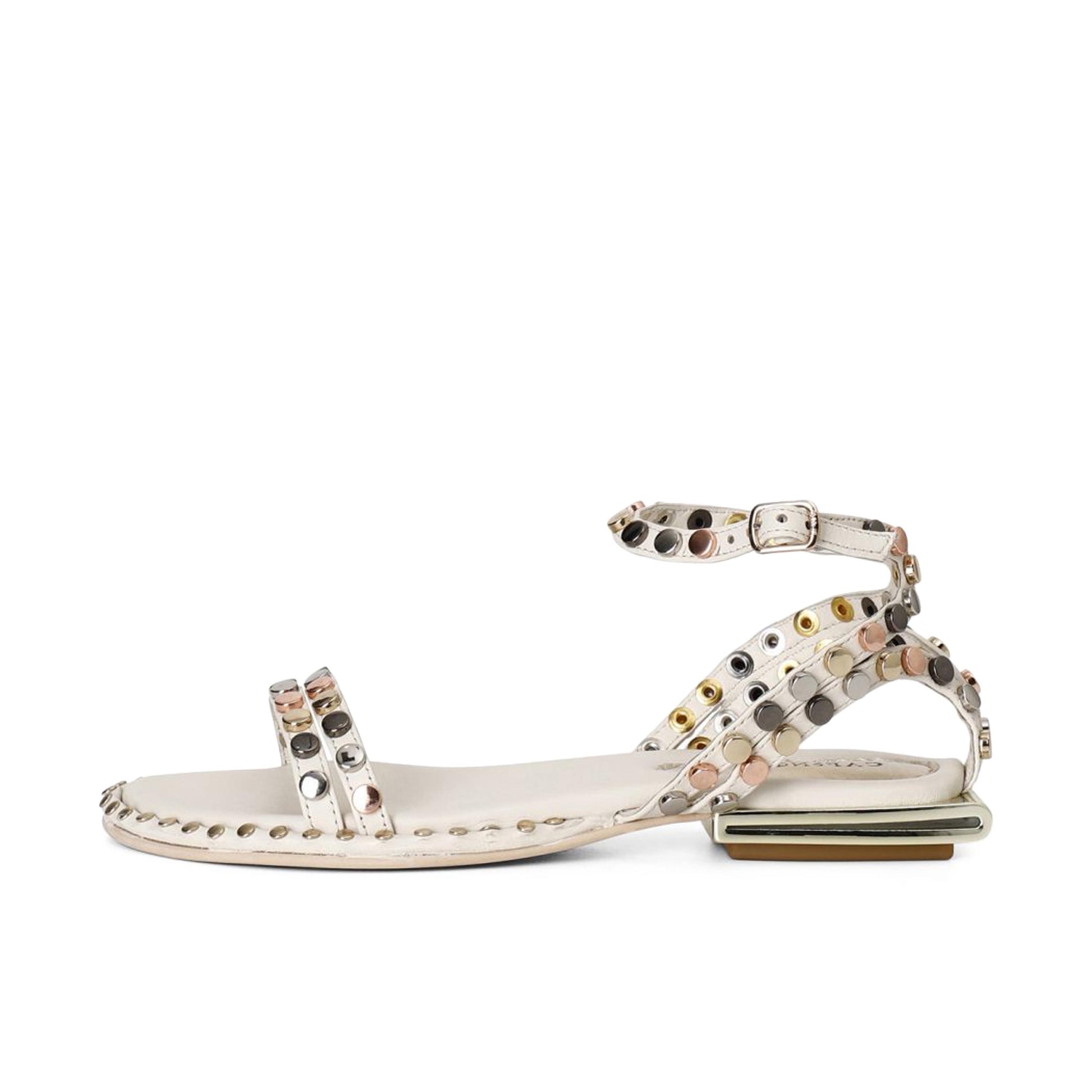 Sandalia plana crudo con hebilla GF2101 de Café Noir - GF2101-351-1.jpg