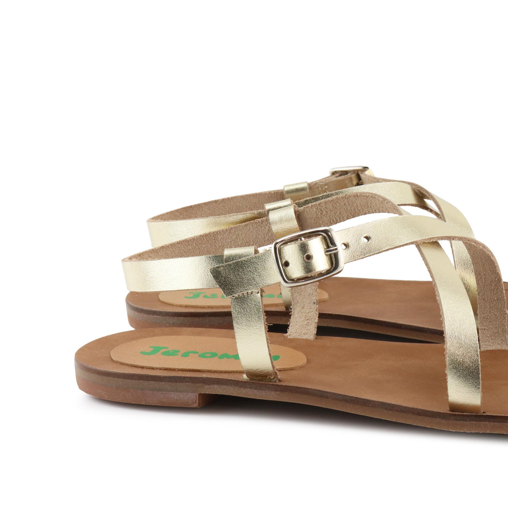 Sandalia plana champán con hebilla 67002AA de Eli - 67002AA-110-5.jpg