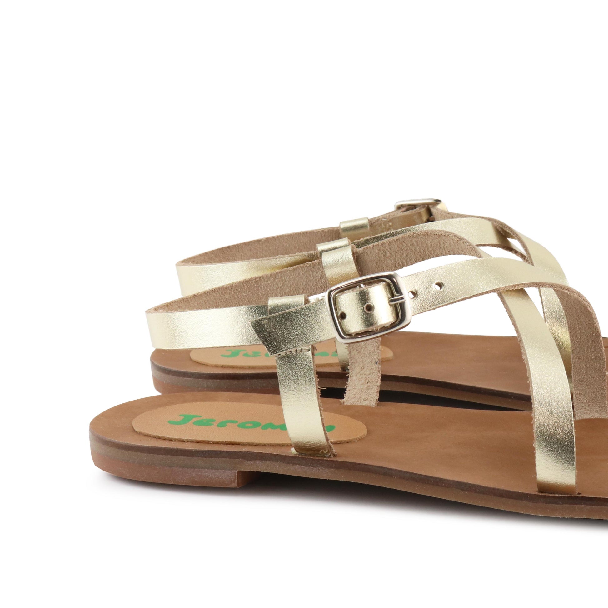 Sandalia plana champán con hebilla 67002AA de Eli - 67002AA-110-5.jpg