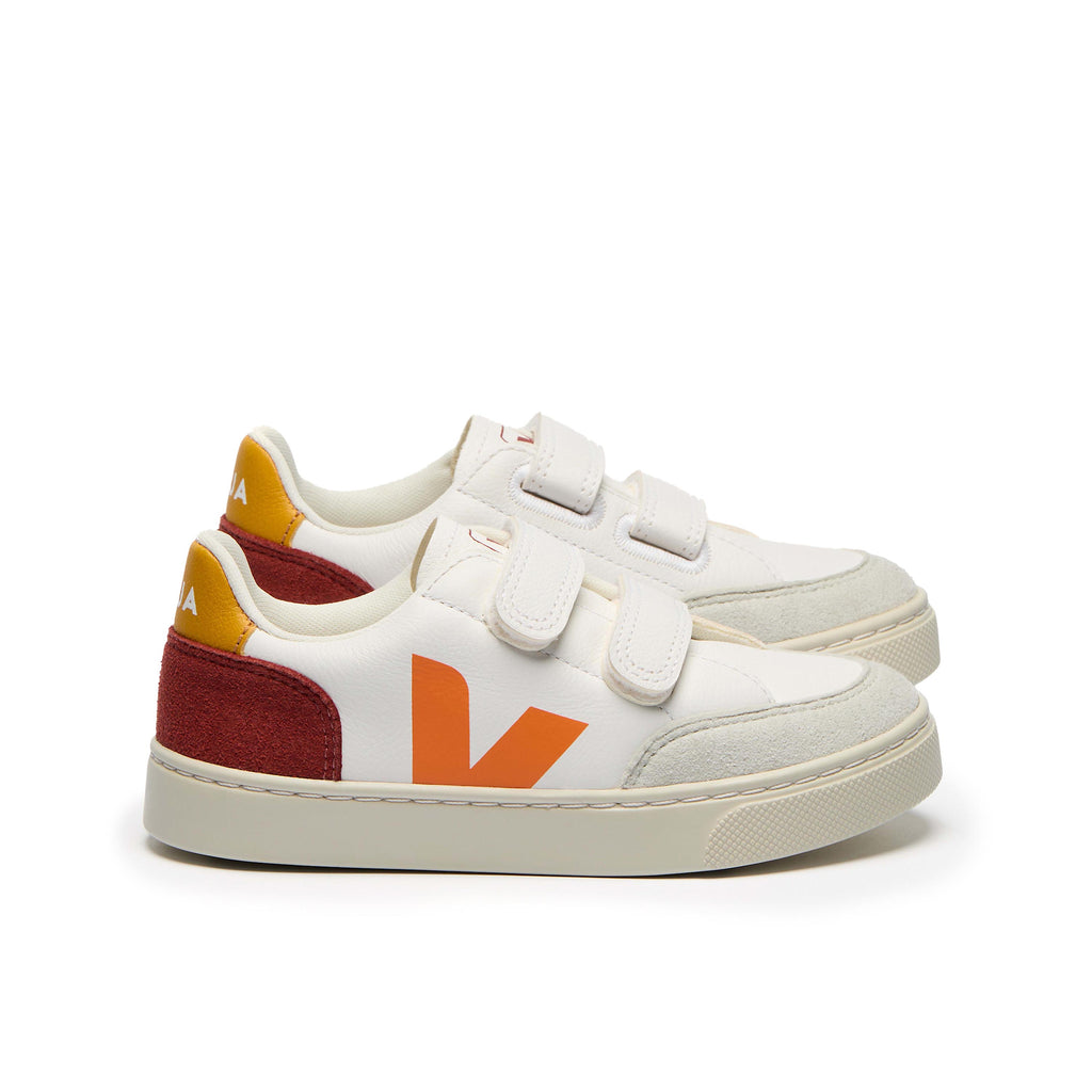Deportiva blanco/naranja/burdeos con velcro V12VEL Veja - V12VEL-473-5.jpg