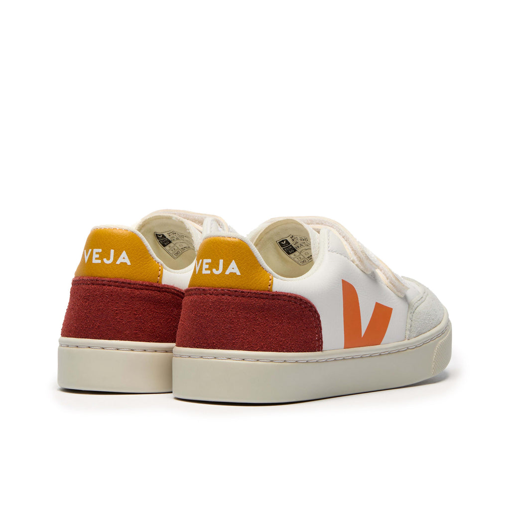 Deportiva blanco/naranja/burdeos con velcro V12VEL Veja - V12VEL-473-2.jpg