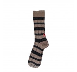 Calcetín corto marrón con estampado de rugby de Hop Socks