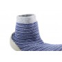 Zapatilla para casa calcetin azul/gris con rayas finas Collegien 