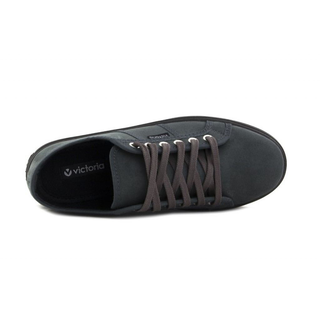 Zapato de antelina gris con cordón Victoria