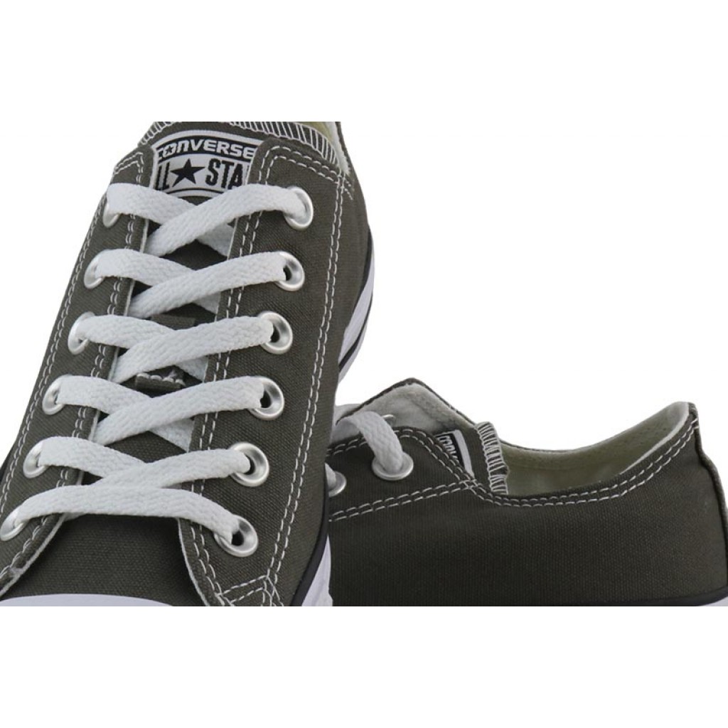 Zapatilla de lona gris oscuro con cordón Converse