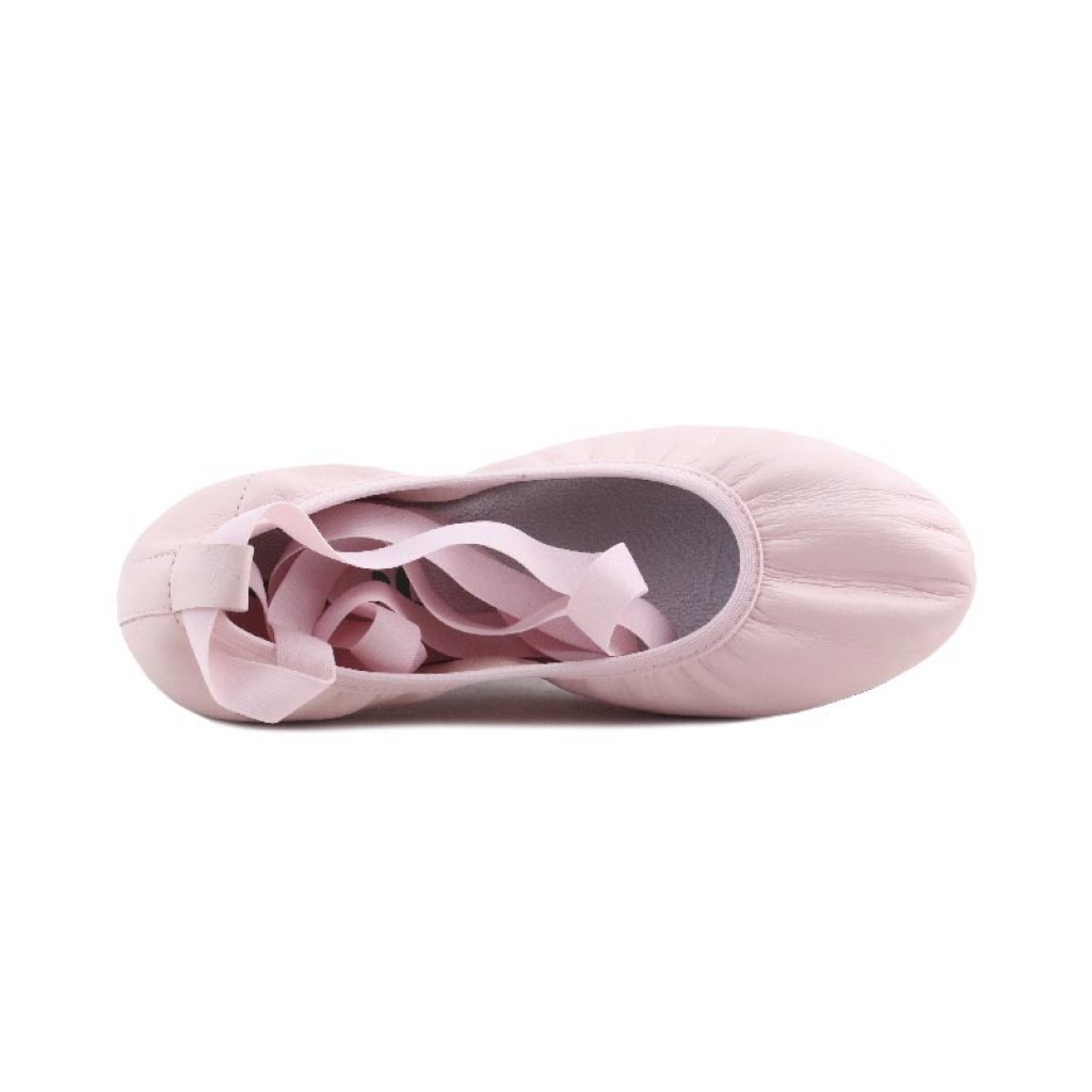 Bailarina piel rosa con cintas al tobillo Eli para Jeromin