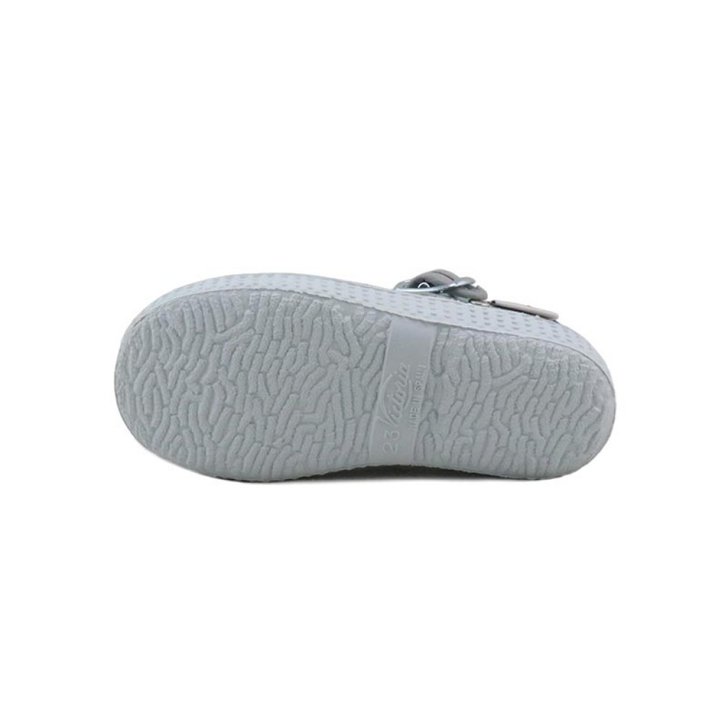 Lona sandalia gris claro con hebilla Victoria