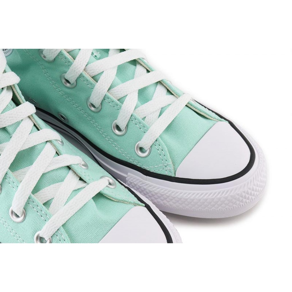 Bota de lona verde claro con suela blanca Converse