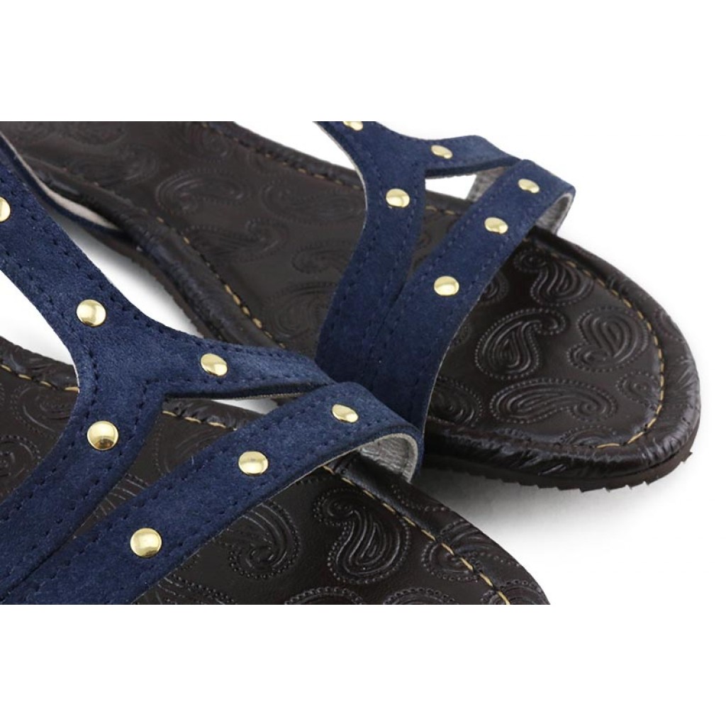 Sandalia ante azulón oscuro con tachuelas Jeromín