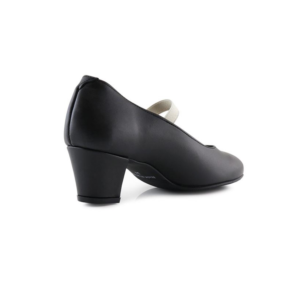Zapato de flamenco en piel negro con tacón de clavos  Pepa&Cris