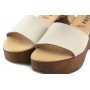 Sandalia de madera con tira ancha nobuk beige 220V