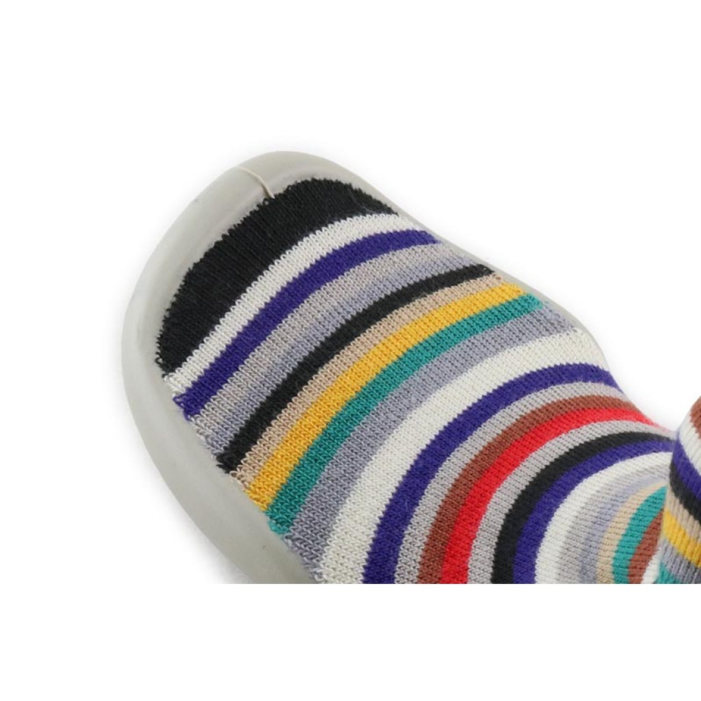 Zapatilla para casa calcetin rayitas multicolor Collegien 