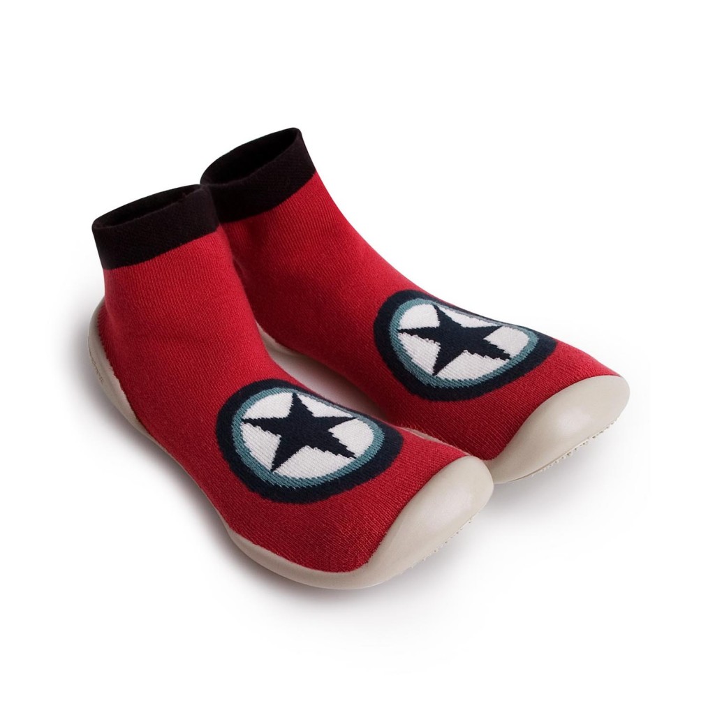 Zapatilla para casa calcetín rojo con estrella Collégien 