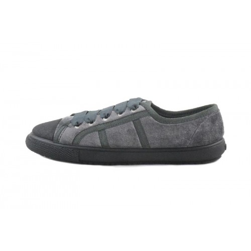 Zapato terciopelo gris con lazo Vul-Ladi