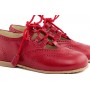 Zapato ingles cruzado piel roja con cordón Jeromín