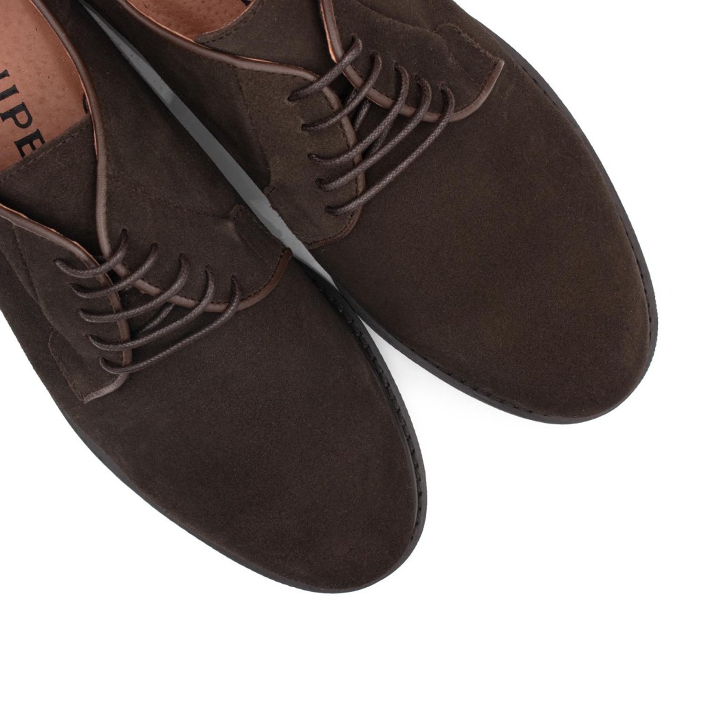 Zapato de ante marrón con cordón Snipe